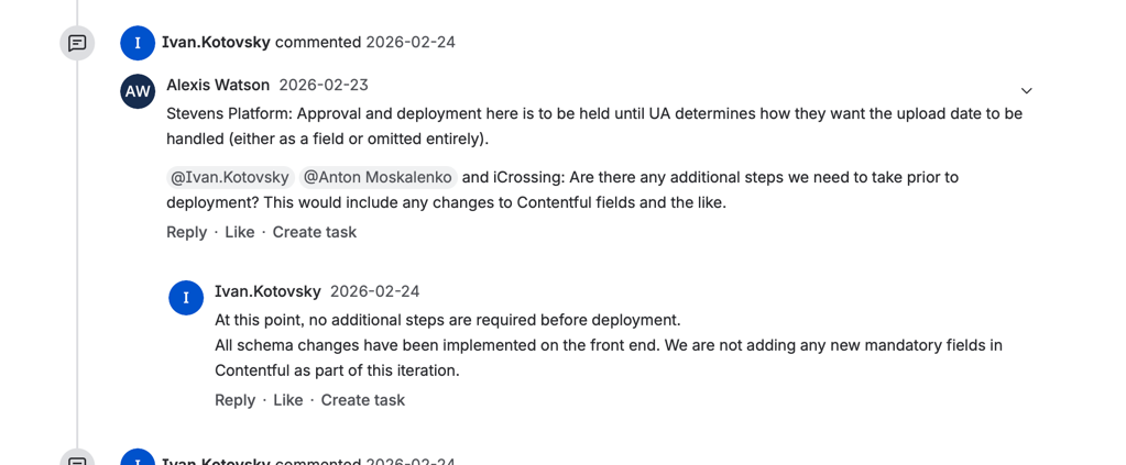 Alexis — hold + pre-deployment question