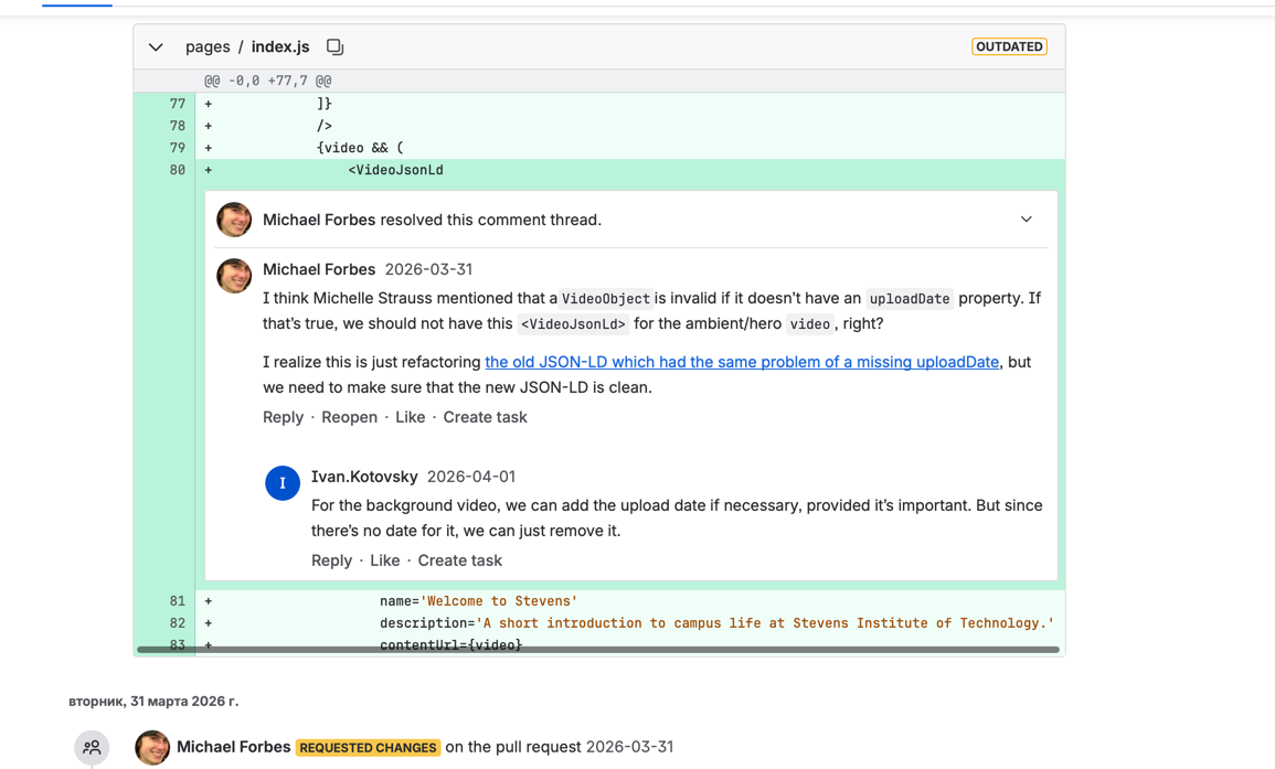 Michael — VideoJsonLd invalid hero