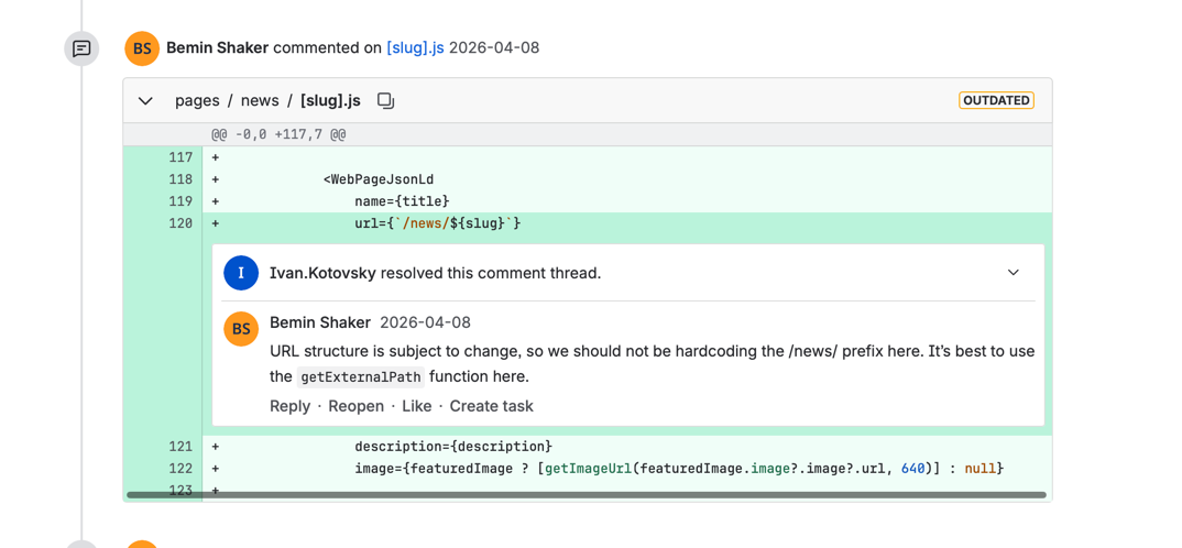 Bemin — hardcoded news prefix