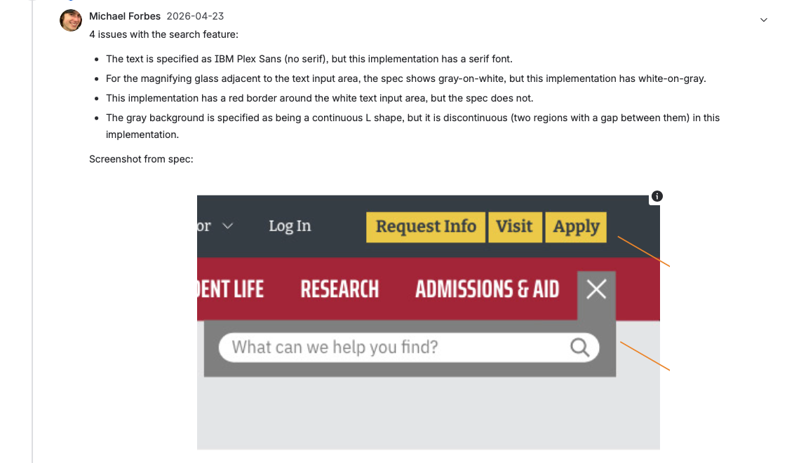 Michael — search 4 issues spec