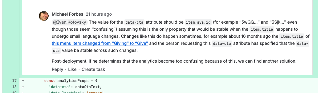 Michael — data-cta sys.id